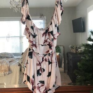 Floral off the shoulder romper